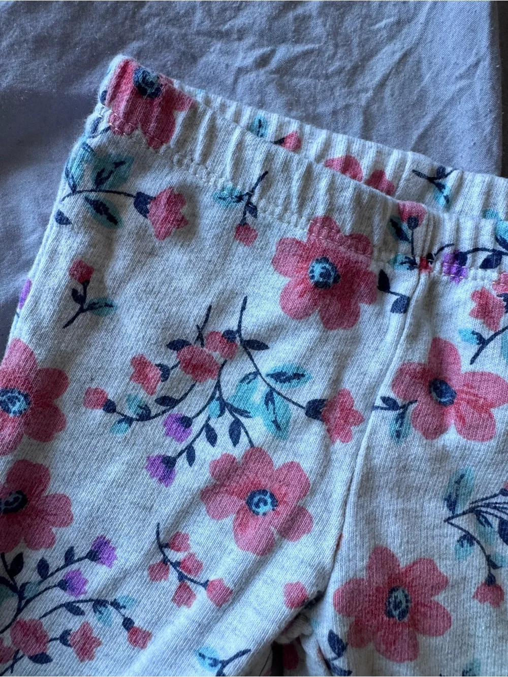 Carters Baby Floral Print White & Pink Pants